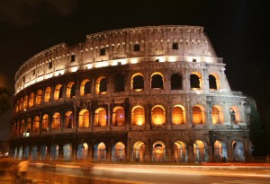 Colosseum under the moon